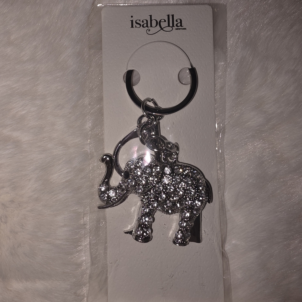 Isabella Silver Elephant Keychain